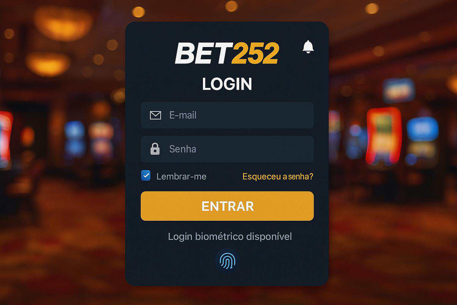 Criar uma nova Conta no plataforma BET252